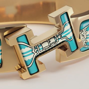 エナメルブレスレット 《クリックH/エトリエ》 - ブルー | Hermès